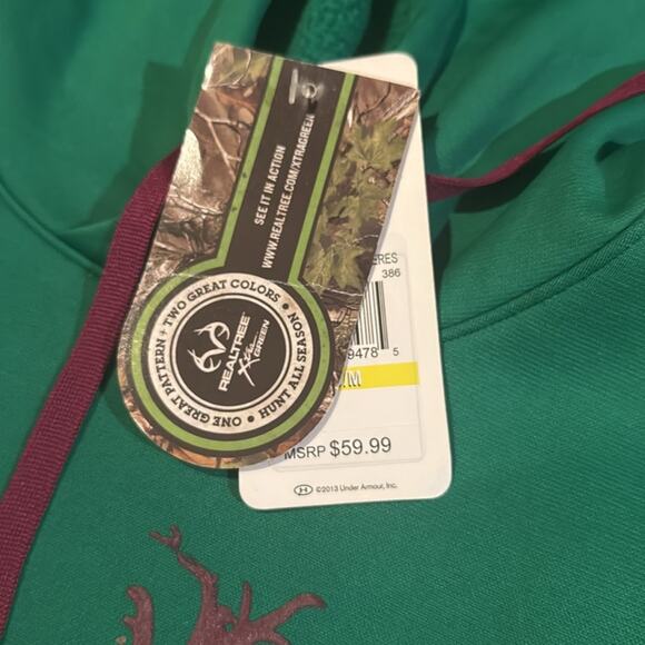 Under Armour Realtree Green / Purple Coldgear Pullover Hoodie Women's Size M - Picture 2 of 4